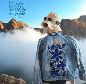 veste jean customisée Upcycling veste en jean wax