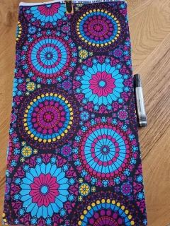 Wax rose bleu jaune rosaces