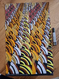 Wax géométrique jaune orange marron