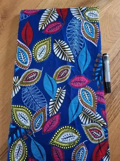 Wax feuilles bleu jaune rose